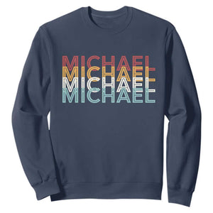 Michael Birthday Gift Sweatshirt Vintage Retro Michael Name Typography TS12 Navy Print Your Wear