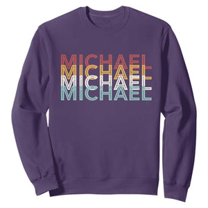 Michael Birthday Gift Sweatshirt Vintage Retro Michael Name Typography TS12 Purple Print Your Wear