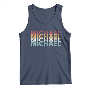 Michael Birthday Gift Tank Top Vintage Retro Michael Name Typography TS12 Navy Print Your Wear