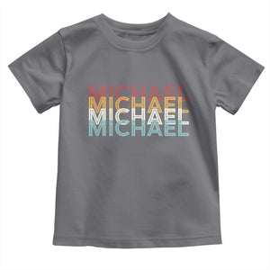 Michael Birthday Gift Toddler T Shirt Vintage Retro Michael Name Typography TS12 Charcoal Print Your Wear