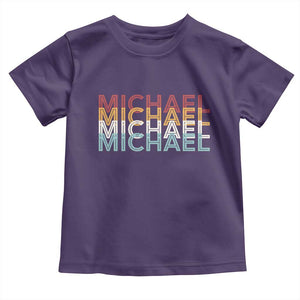 Michael Birthday Gift Toddler T Shirt Vintage Retro Michael Name Typography TS12 Purple Print Your Wear