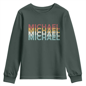 Michael Birthday Gift Youth Sweatshirt Vintage Retro Michael Name Typography TS12 Dark Forest Green Print Your Wear