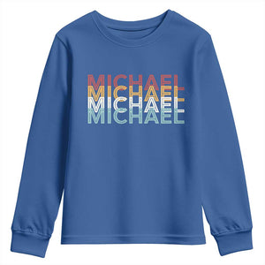 Michael Birthday Gift Youth Sweatshirt Vintage Retro Michael Name Typography TS12 Royal Blue Print Your Wear