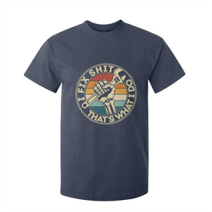 Vintage Skeleton Wrench Graphic T Shirt For Kid I Fix Shit Thats What I Do TS12 Navy Print Your Wear