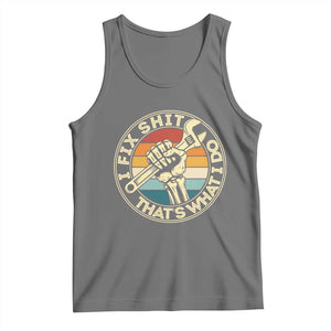 Vintage Skeleton Wrench Graphic Tank Top I Fix Shit Thats What I Do TS12 Black Heather Print Your Wear
