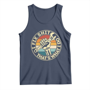 Vintage Skeleton Wrench Graphic Tank Top I Fix Shit Thats What I Do TS12 Navy Print Your Wear