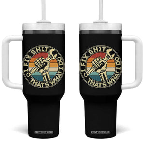 Vintage Skeleton Wrench Graphic Tumbler With Handle I Fix Shit Thats What I Do TS12 One Size: 40 oz Black Print Your Wear