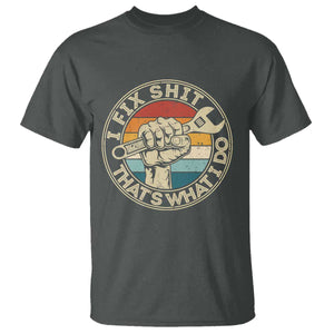 Auto Mechanic Dad Gift T Shirt Vintage I Fix Shit Thats What I Do TS12 Dark Heather Print Your Wear