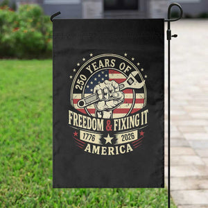 USA 250th Anniversary Patriotic Mechanic Garden Flag Freedom And Fixing It TS12 Print Your Wear