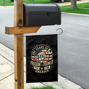 USA 250th Anniversary Patriotic Mechanic Garden Flag Freedom And Fixing It TS12 Print Your Wear