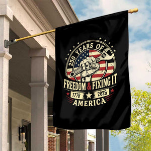 USA 250th Anniversary Patriotic Mechanic Garden Flag Freedom And Fixing It TS12 Print Your Wear