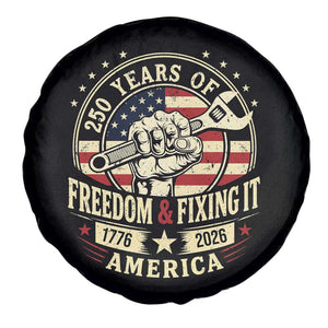 USA 250th Anniversary Patriotic Mechanic Spare Tire Cover Freedom And Fixing It TS12 Print Your Wear