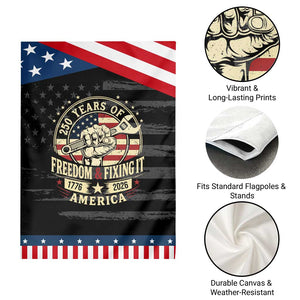USA 250th Anniversary Patriotic Mechanic Patriotic Garden Flag Freedom And Fixing It TS12 Print Your Wear