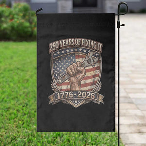 250 Years Of Fixing It Garden Flag America 250th Anniversary Mechanic TS12 Print Your Wear