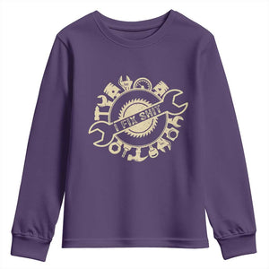 Funny Handyman Father's Day Gift Youth Sweatshirt I Fix Shit TS12 Purple Print Your Wear