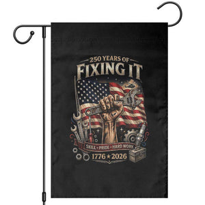 250 Years Of Fixing It Mechanic Pride Garden Flag America 250 Anniversary Gift TS12 Black Print Your Wear