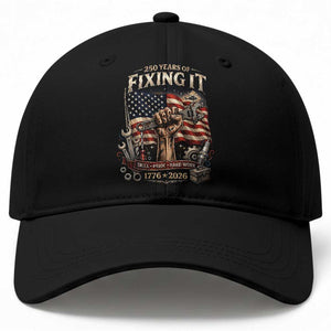 250 Years Of Fixing It Mechanic Pride Baseball Cap America 250 Anniversary Gift TS12 Print Your Wear