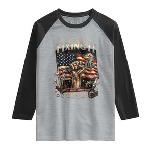250 Years Of Fixing It Mechanic Pride Raglan Shirt America 250 Anniversary Gift TS12 Heather Gray Black Print Your Wear