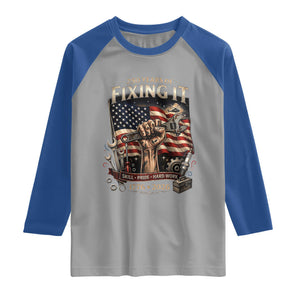 250 Years Of Fixing It Mechanic Pride Raglan Shirt America 250 Anniversary Gift TS12 Sport Gray Royal Print Your Wear