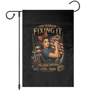 Patriotic Rosie Mechanic Feminist Pride Garden Flag 250 Years Of Fixing It TS12 Black Print Your Wear
