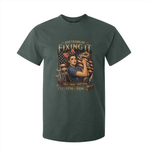 Patriotic Rosie Mechanic Feminist Pride T Shirt For Kid 250 Years Of Fixing It TS12 Dark Forest Green Print Your Wear