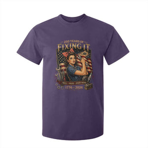 Patriotic Rosie Mechanic Feminist Pride T Shirt For Kid 250 Years Of Fixing It TS12 Purple Print Your Wear