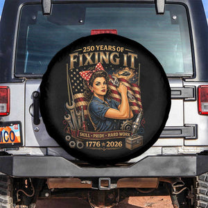 Patriotic Rosie Mechanic Feminist Pride Spare Tire Cover 250 Years Of Fixing It TS12 No hole Black Print Your Wear