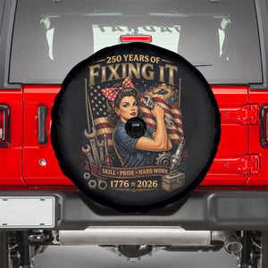 Patriotic Rosie Mechanic Feminist Pride Spare Tire Cover 250 Years Of Fixing It TS12 Black Print Your Wear