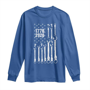 Patriotic Mechanic Gift Long Sleeve Shirt American Flag Automotive Lover TS12 Royal Blue Print Your Wear