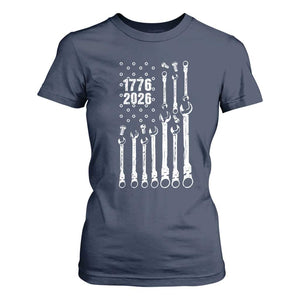 Patriotic Mechanic Gift T Shirt For Women American Flag Automotive Lover TS12 Navy Print Your Wear