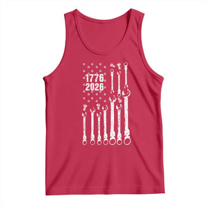 Patriotic Mechanic Gift Tank Top American Flag Automotive Lover TS12 Red Print Your Wear