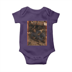 Bigfoot Mechanic Meme Baby Onesie Funny Sasquatch Fixing Cars TS12 Purple Print Your Wear