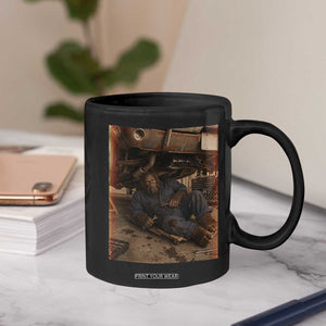 Bigfoot Mechanic Meme Coffee Mug Funny Sasquatch Fixing Cars TS12 Print Your Wear