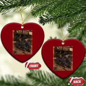 Bigfoot Mechanic Meme Ceramic Ornament Funny Sasquatch Fixing Cars TS12 Print Your Wear