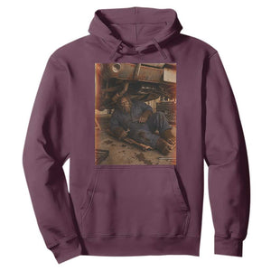Bigfoot Mechanic Meme Hoodie Funny Sasquatch Fixing Cars TS12 Maroon Print Your Wear