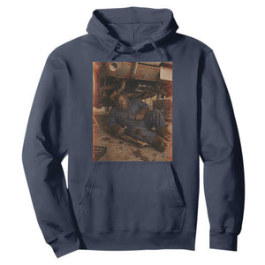 Bigfoot Mechanic Meme Hoodie Funny Sasquatch Fixing Cars TS12 Navy Print Your Wear
