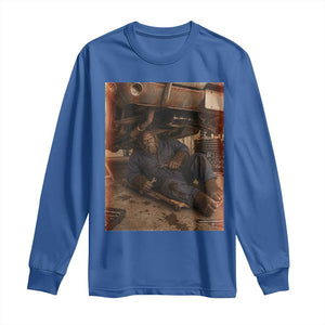 Bigfoot Mechanic Meme Long Sleeve Shirt Funny Sasquatch Fixing Cars TS12 Royal Blue Print Your Wear