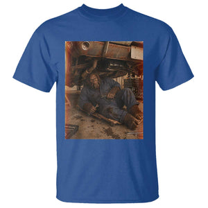 Bigfoot Mechanic Meme T Shirt Funny Sasquatch Fixing Cars TS12 Royal Blue Print Your Wear