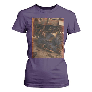 Bigfoot Mechanic Meme T Shirt For Women Funny Sasquatch Fixing Cars TS12 Purple Print Your Wear