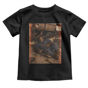 Bigfoot Mechanic Meme Toddler T Shirt Funny Sasquatch Fixing Cars TS12 Black Print Your Wear