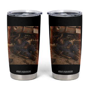 Bigfoot Mechanic Meme Tumbler Cup Funny Sasquatch Fixing Cars TS12 Black Print Your Wear
