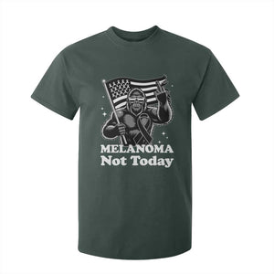 Bigfoot Black Ribbon T Shirt For Kid Not Today Melanoma Awareness Gift TS12 Dark Forest Green Print Your Wear