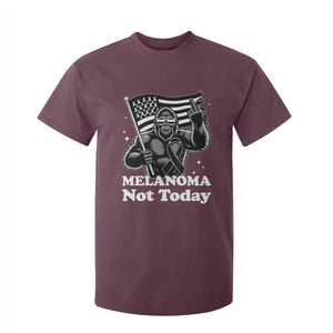 Bigfoot Black Ribbon T Shirt For Kid Not Today Melanoma Awareness Gift TS12 Maroon Print Your Wear