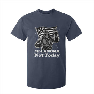 Bigfoot Black Ribbon T Shirt For Kid Not Today Melanoma Awareness Gift TS12 Navy Print Your Wear