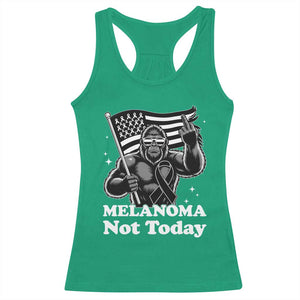 Bigfoot Black Ribbon Racerback Tank Top Not Today Melanoma Awareness Gift TS12 Irish Green Print Your Wear