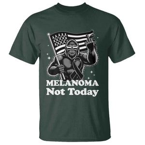 Bigfoot Black Ribbon T Shirt Not Today Melanoma Awareness Gift TS12 Dark Forest Green Print Your Wear