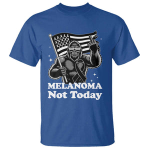 Bigfoot Black Ribbon T Shirt Not Today Melanoma Awareness Gift TS12 Royal Blue Print Your Wear