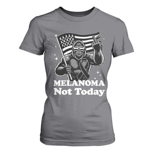 Bigfoot Black Ribbon T Shirt For Women Not Today Melanoma Awareness Gift TS12 Charcoal Print Your Wear