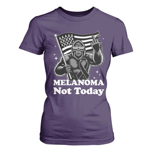 Bigfoot Black Ribbon T Shirt For Women Not Today Melanoma Awareness Gift TS12 Purple Print Your Wear