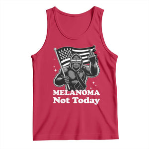 Bigfoot Black Ribbon Tank Top Not Today Melanoma Awareness Gift TS12 Red Print Your Wear